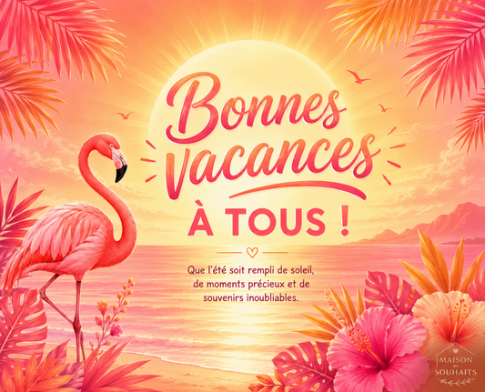 Bonnes vacances à tous ! ☀️🦩 | Carte numérique de départ