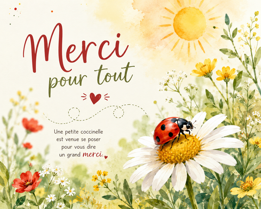 Une petite coccinelle pour vous dire merci - Numérique