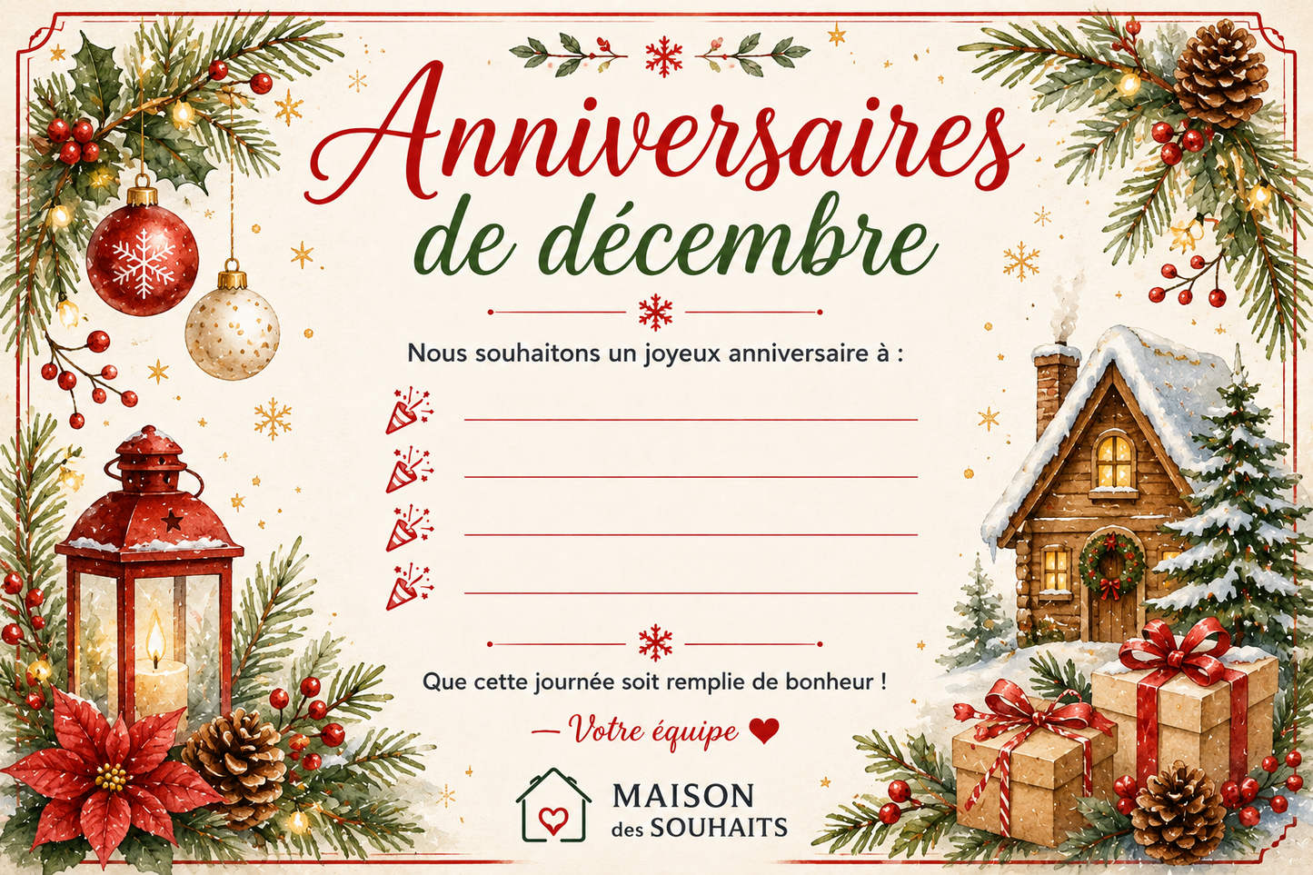 🎉 Collection de 12 cartes d'anniversaires de janvier à décembre - Numériques