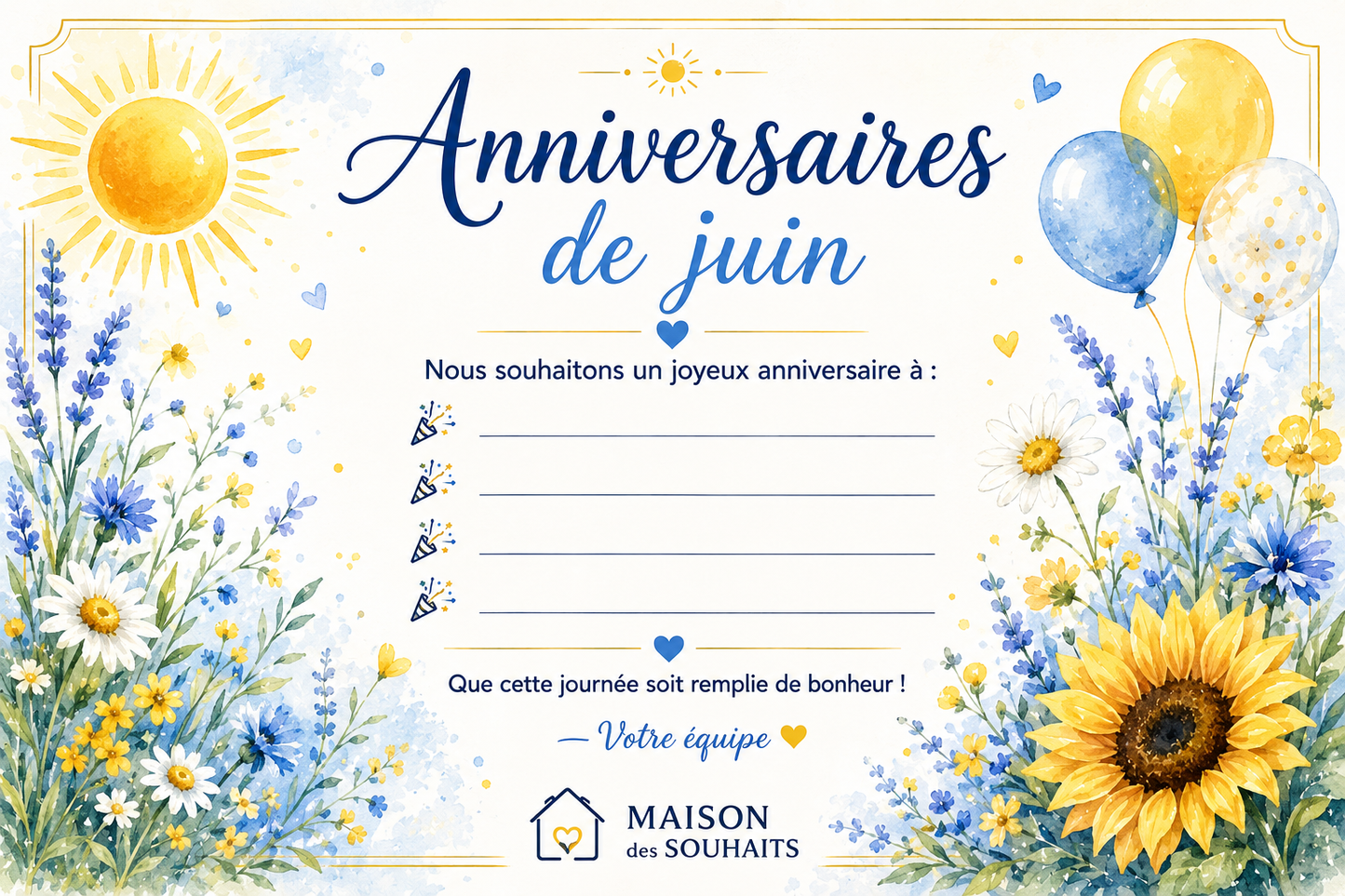 🎉 Collection de 12 cartes d'anniversaires de janvier à décembre - Numériques