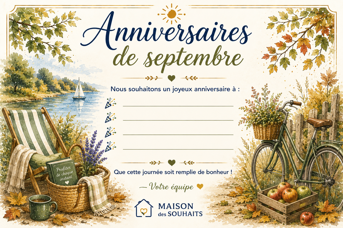 🎉 Collection de 12 cartes d'anniversaires de janvier à décembre - Numériques