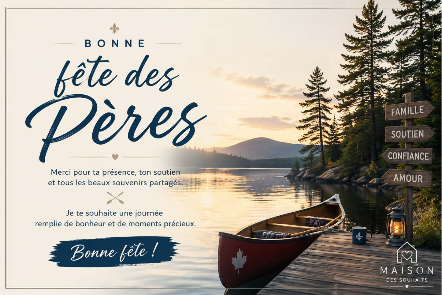 Bonne fête des Pères authentique | Carte numérique
