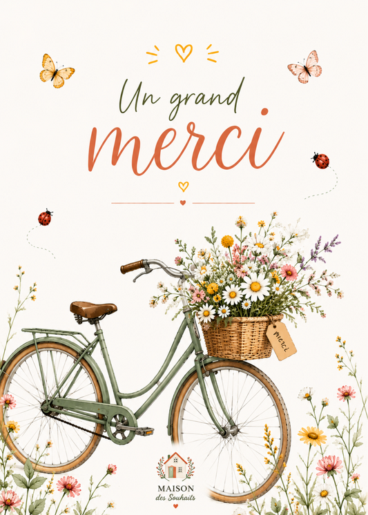 Un grand merci - Vélo fleuri 🌼 - Numérique