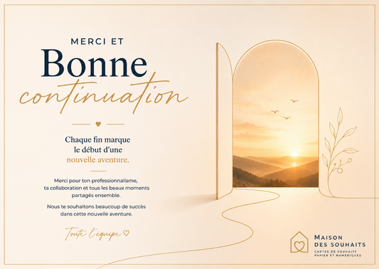 Merci et bonne continuation ✨ | Carte numérique de départ